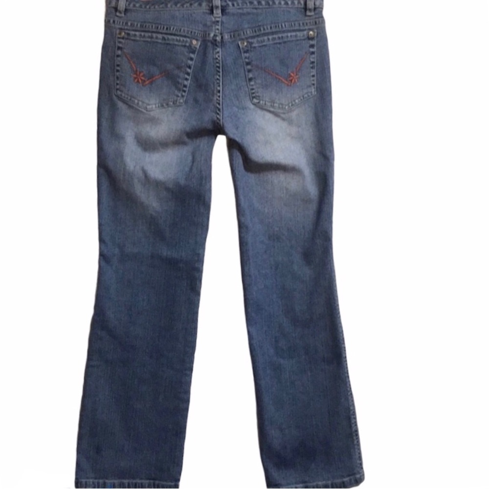Sigrid Olsen Floral Pocket Floral Emb Distressed Jeans Emb 2 Petite